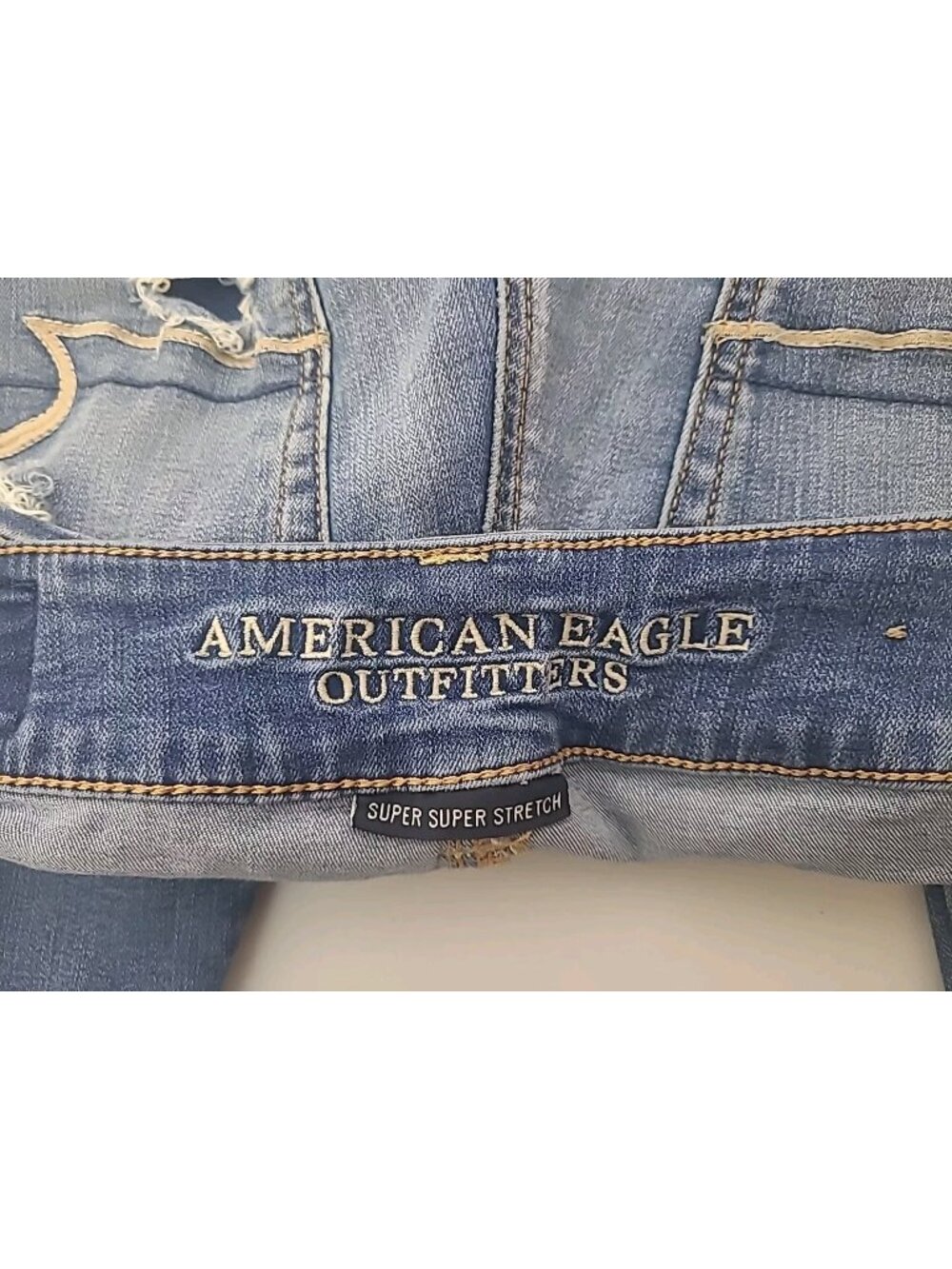 American Eagle Outfitters Super Skinny Stretch Artist Crop Distressed Jeans 4 - Picture 3 of 11
